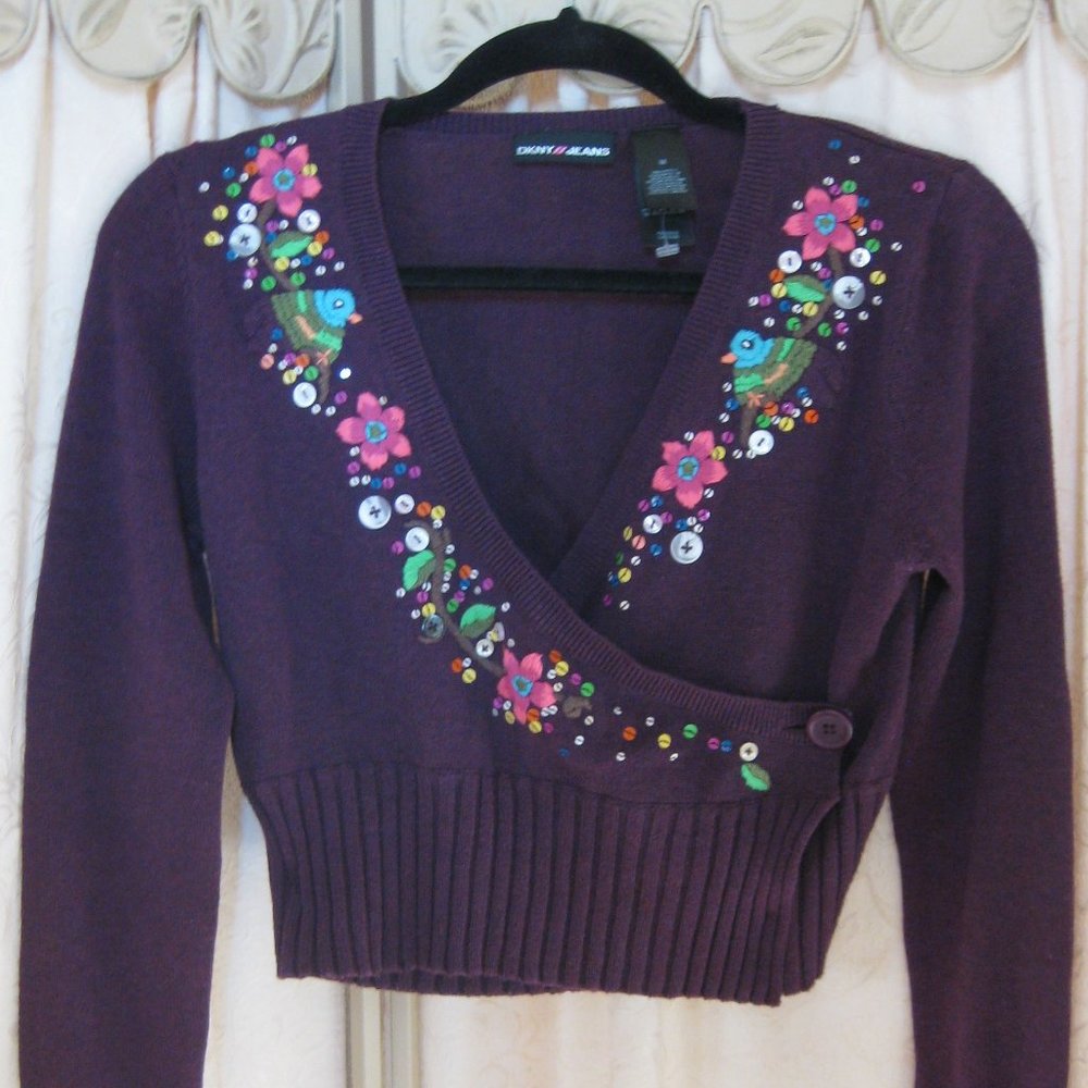 Donna Karan wrap knit sweater